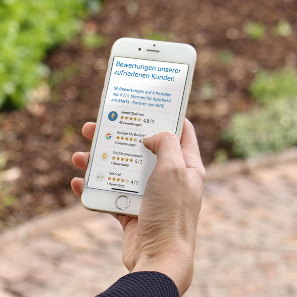 Das AVIE Empfehlungsmarketing: Mit positiven Bewertungen und Empfehlungen gewinnen Sie mehr Kunden für Ihre AVIE Apotheke.
